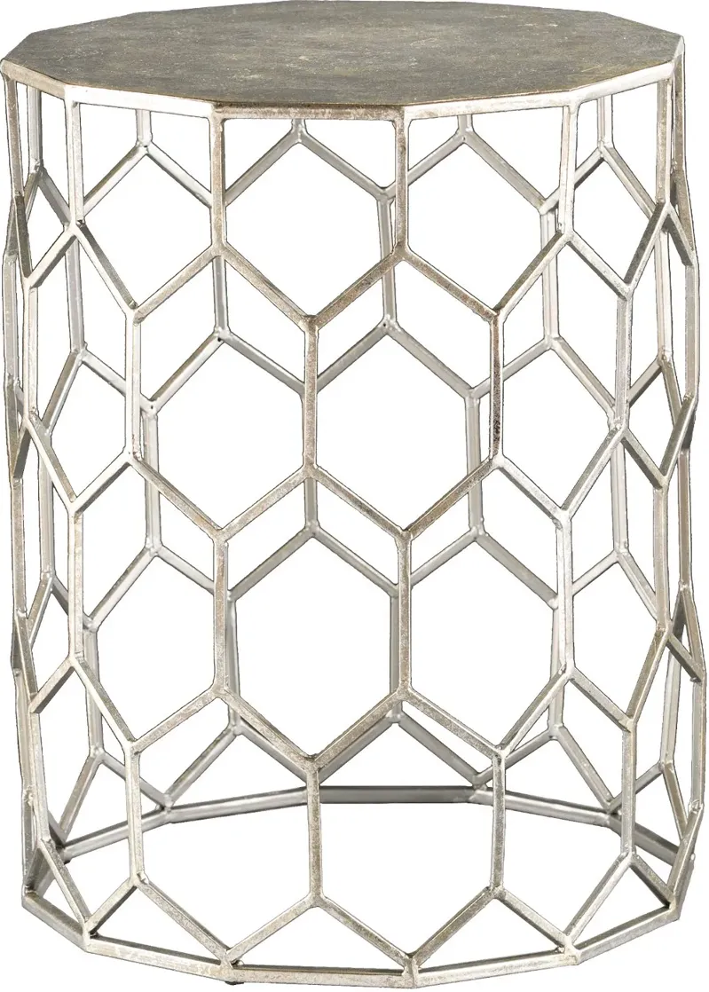 Clarissa Silver Metal Accent Table