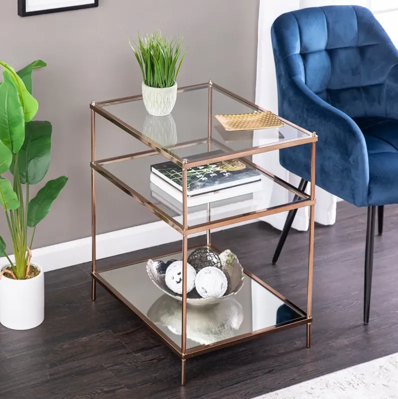 Knox Gold Mirrored Side Table