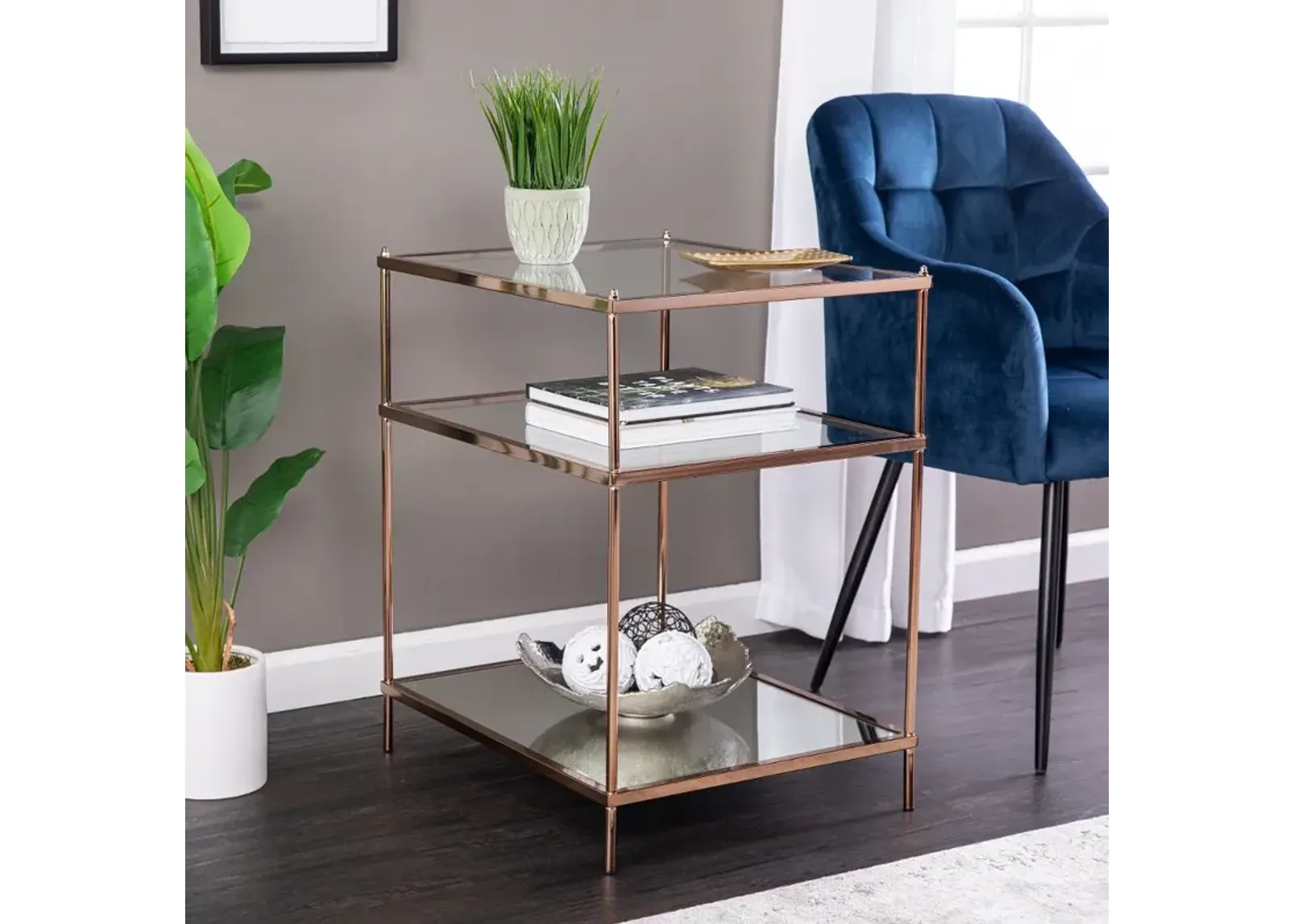 Knox Gold Mirrored Side Table