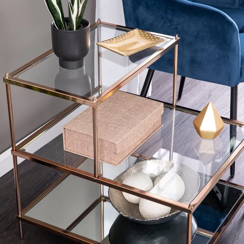 Knox Gold Mirrored Accent Table