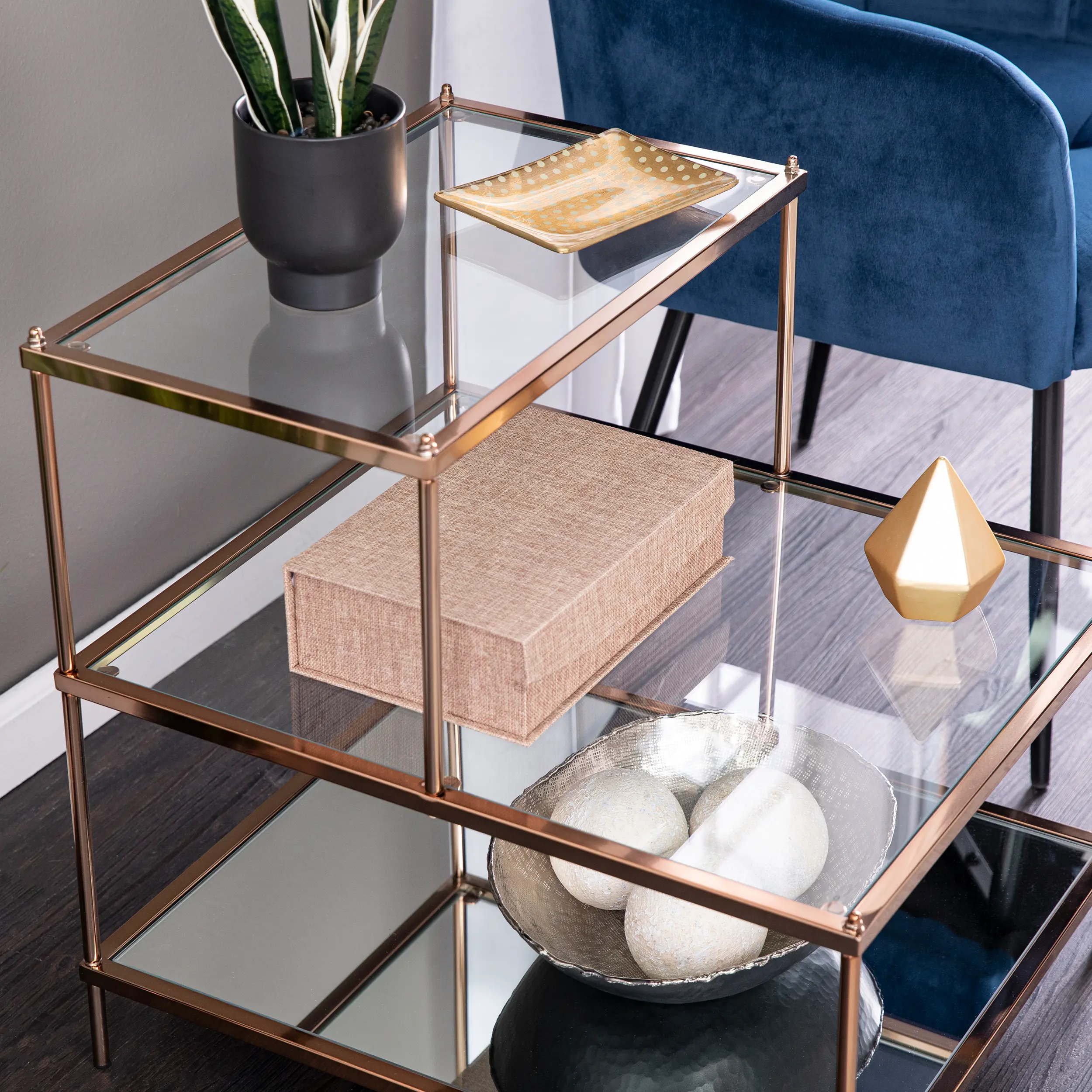 Knox Gold Mirrored Accent Table