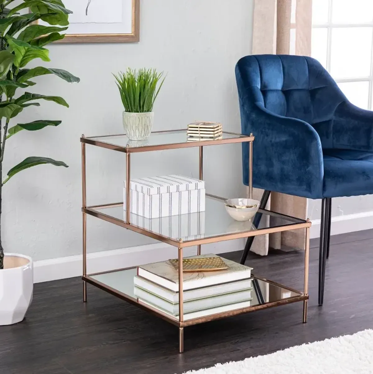 Knox Gold Mirrored Accent Table