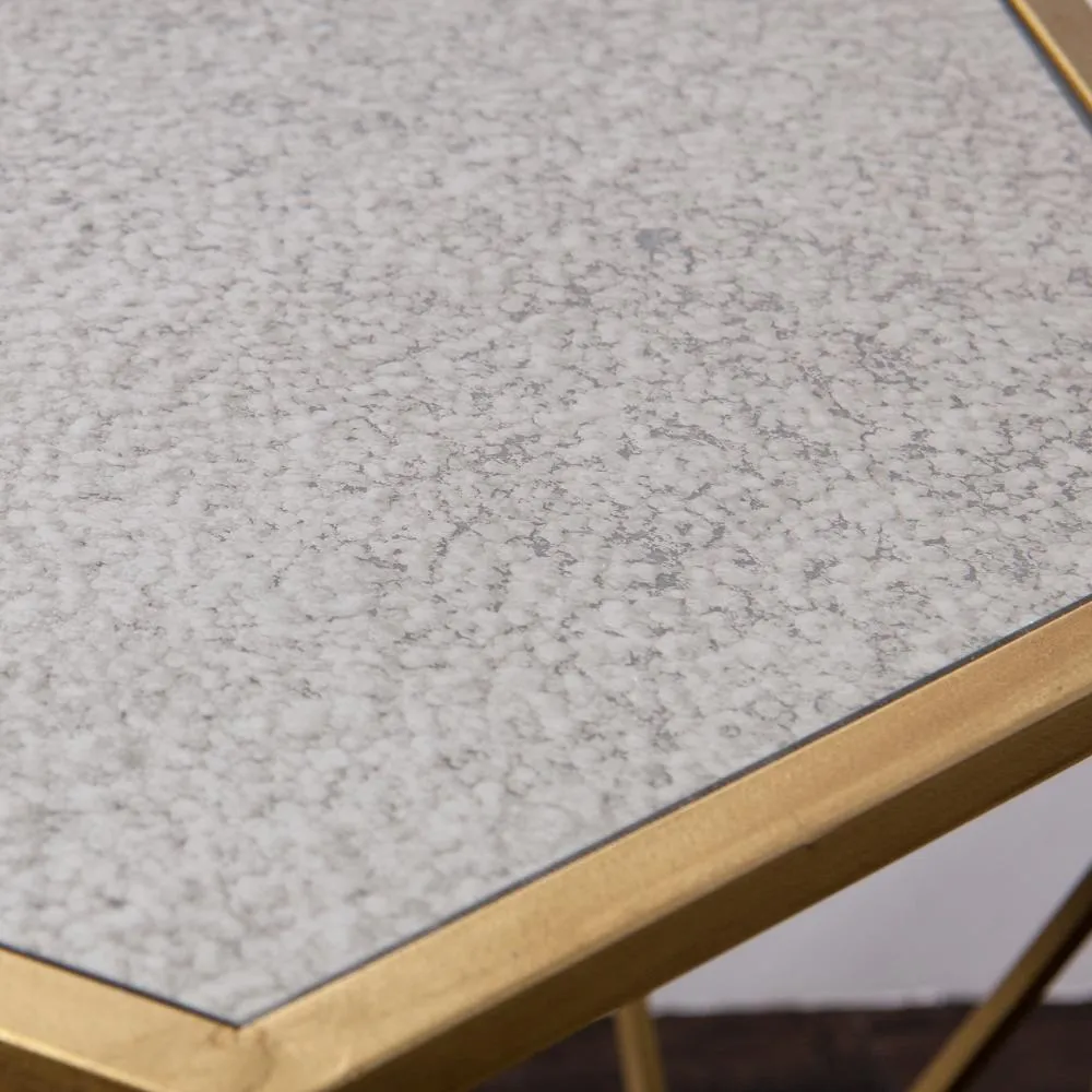 Joelle Gold Geometric Accent Table