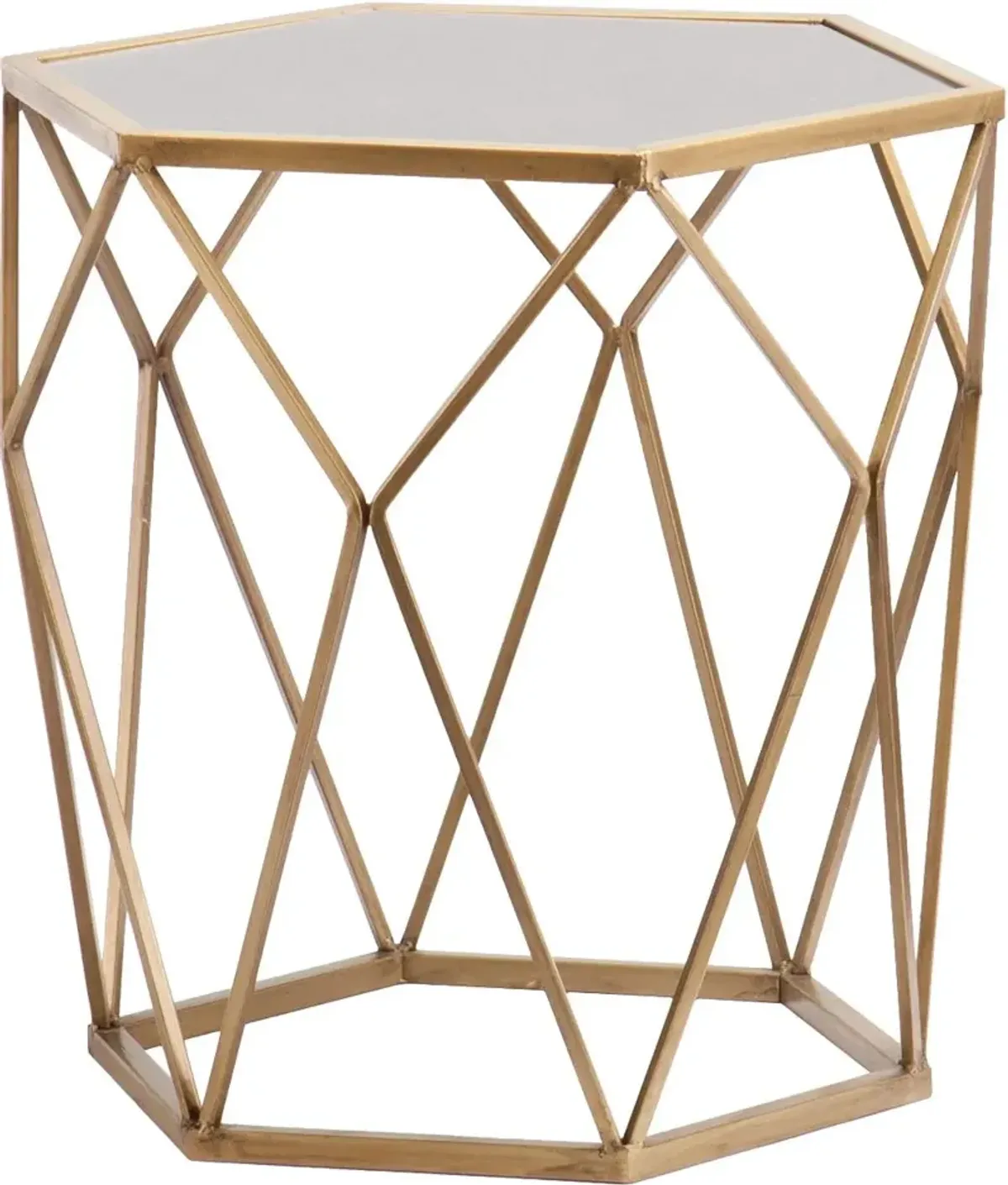 Joelle Gold Geometric Accent Table