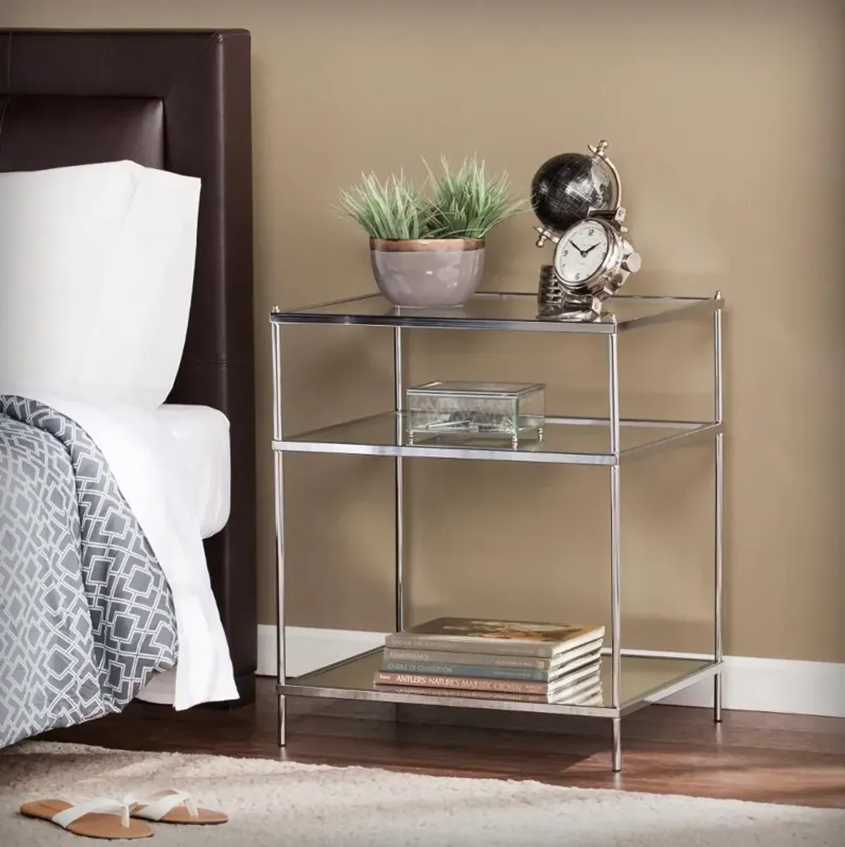 Knox Chrome Mirrored Side Table