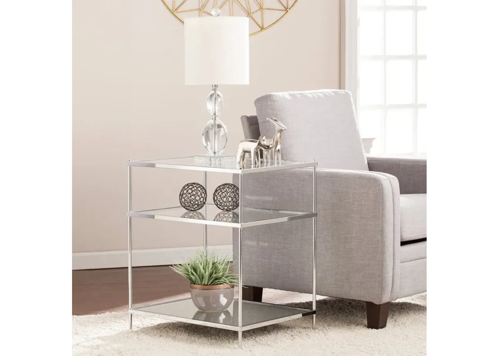 Knox Chrome Mirrored Side Table