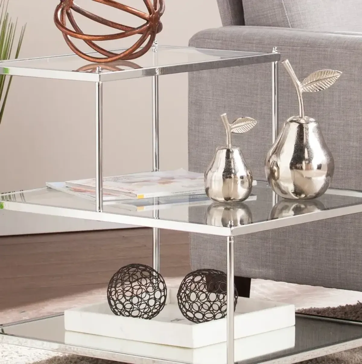 Knox Chrome Mirrored Accent Table