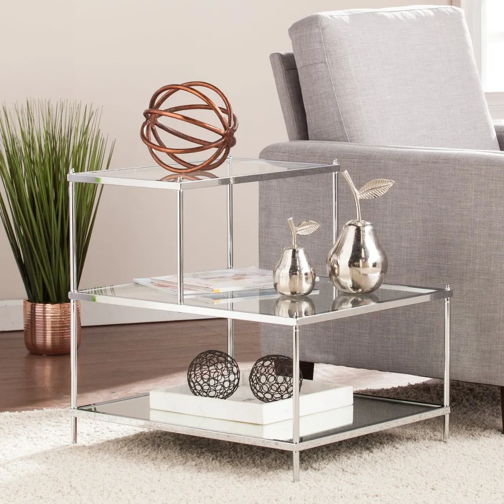 Knox Chrome Mirrored Accent Table