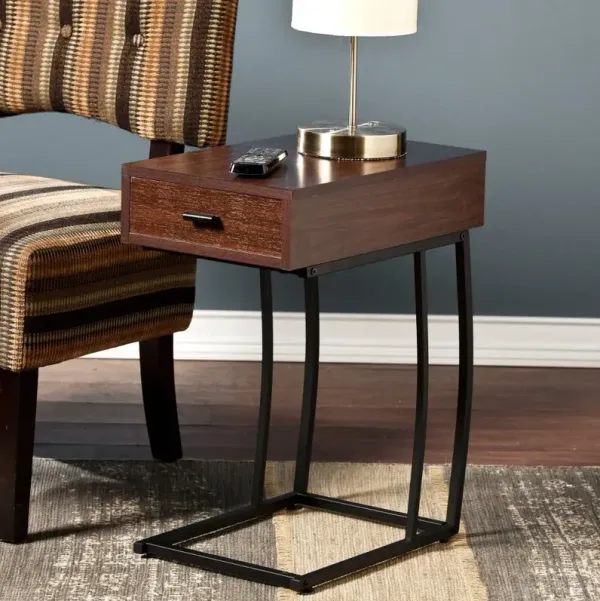 Porten Walnut Side Table with USB