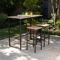 Venallo 3pc Indoor/Outdoor Bar Table Set