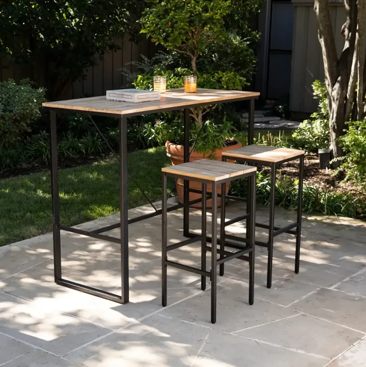 Venallo Indoor/Outdoor Light Brown Pub Table