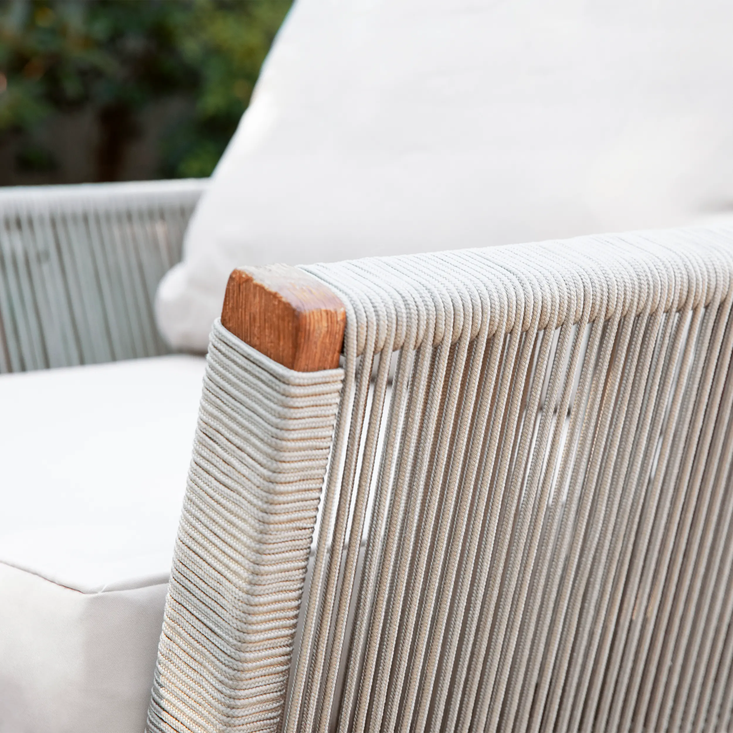 Brendina Outdoor Armchair with White Cushions