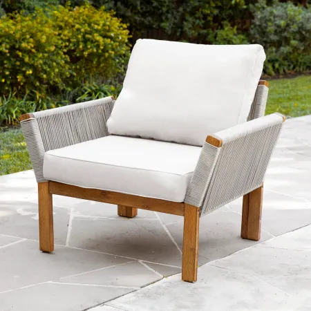 Brendina Outdoor Armchair with White Cushions