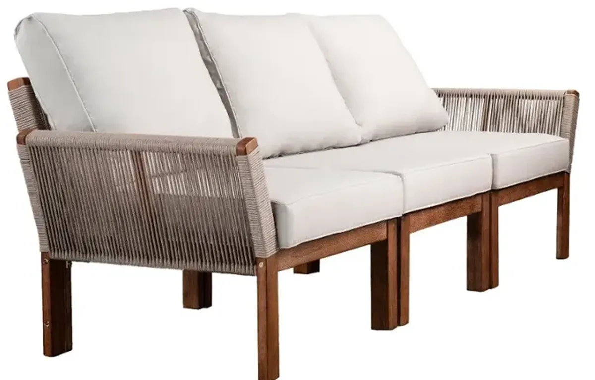 Brendina Outdoor Sofa with White Cushions