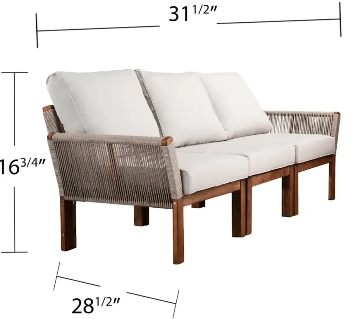 Brendina Outdoor Sofa with White Cushions