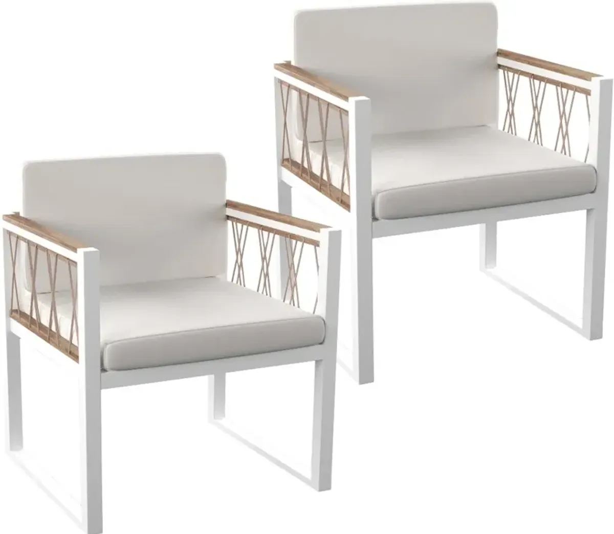 Wallmond White Outdoor 4 Piece Seating Set