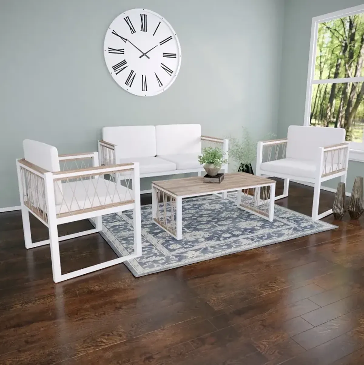 Wallmond White 4 Piece Outdoor Seating Set