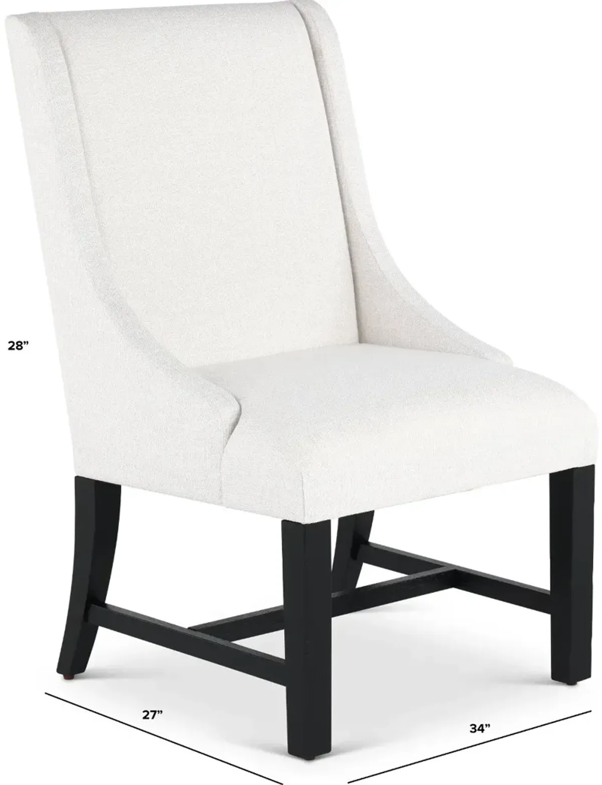 Macon White Upholstered Dining Chair