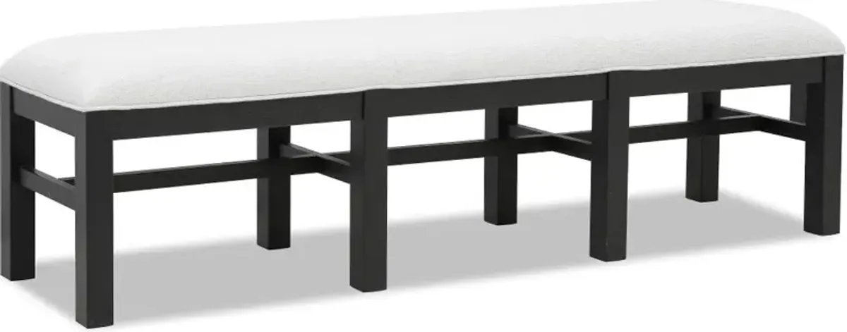 Macon White Upholstered Dining Bench