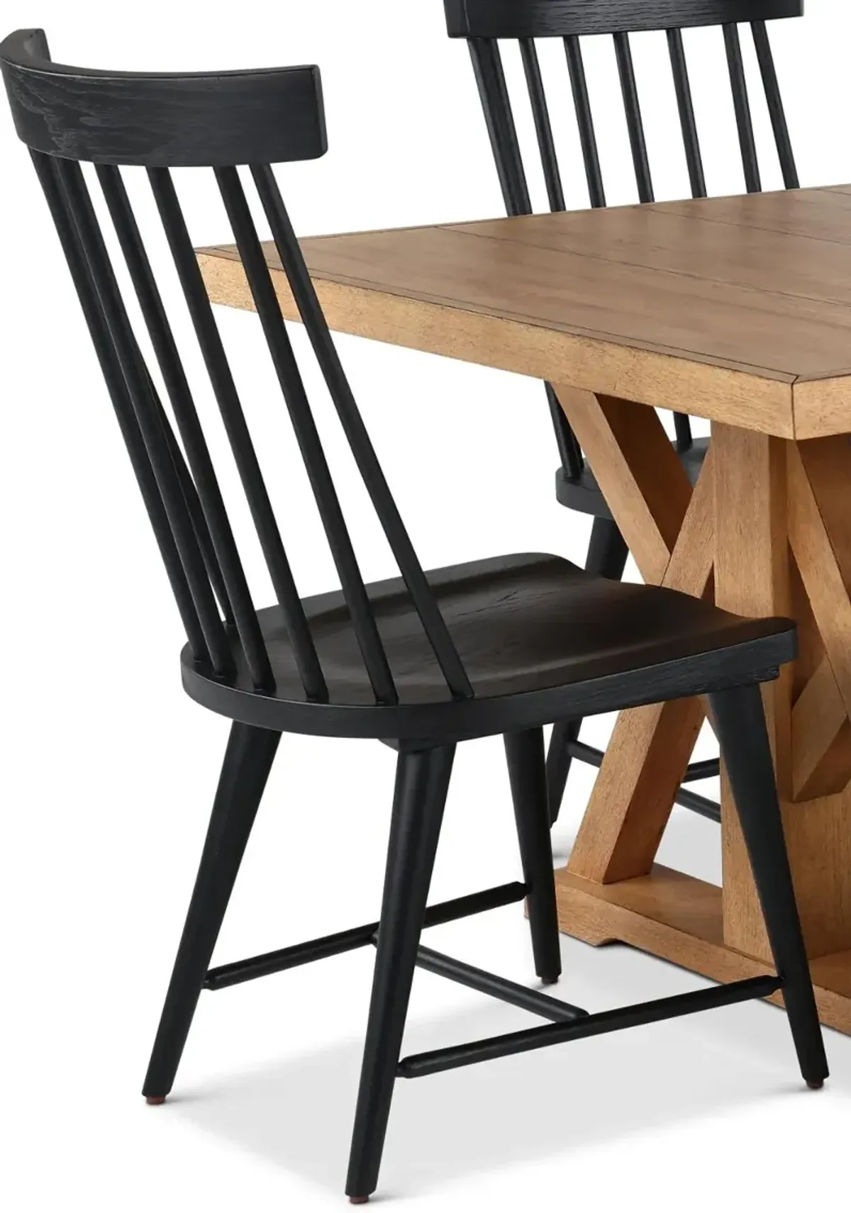 Macon Natural and Black 6 Piece Dining Set