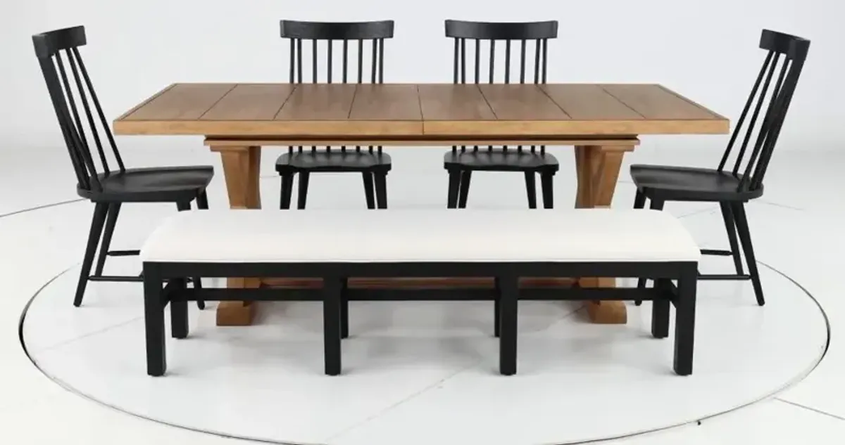 Macon Natural and Black 6 Piece Dining Set