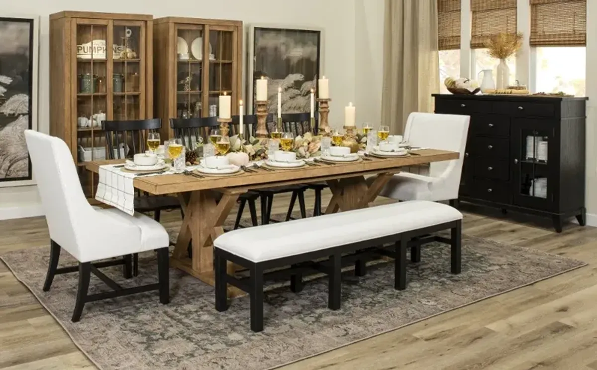Macon Natural and Black 5 Piece Dining Set