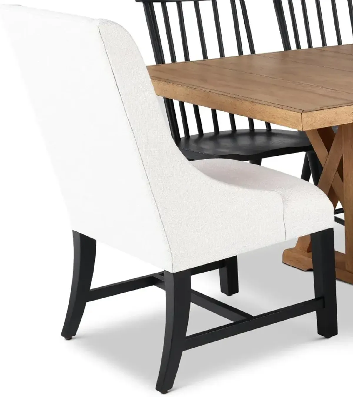 Macon Natural and Black 8 Piece Dining Set