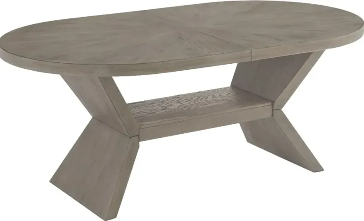 Elliston Weathered Gray Oval Dining Table