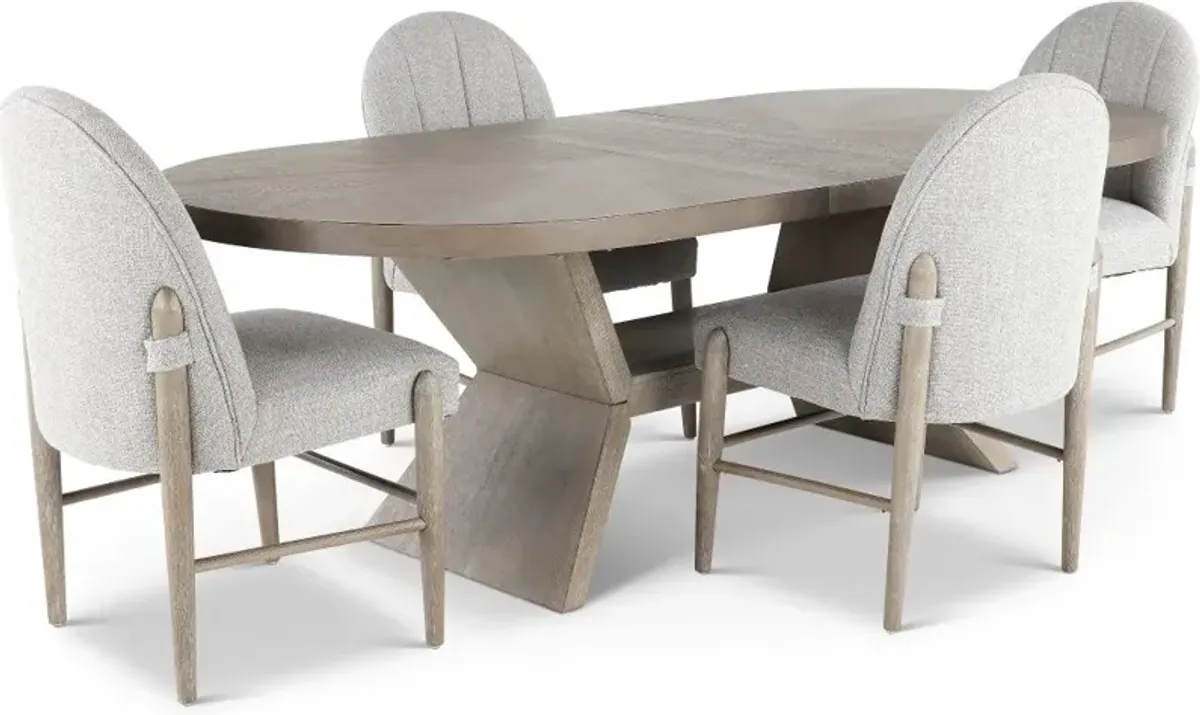 Elliston Weathered Gray 5 Piece Dining Set