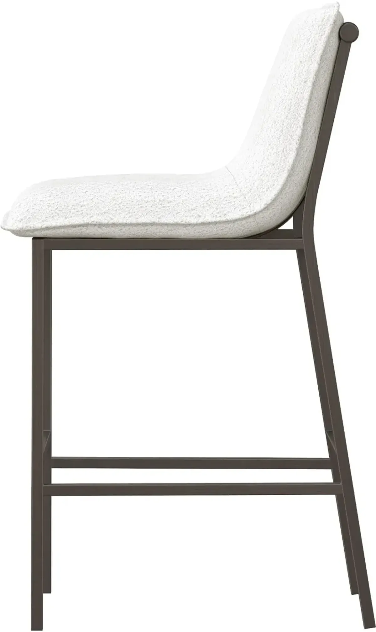 Reserve White and Metal Bar Stool