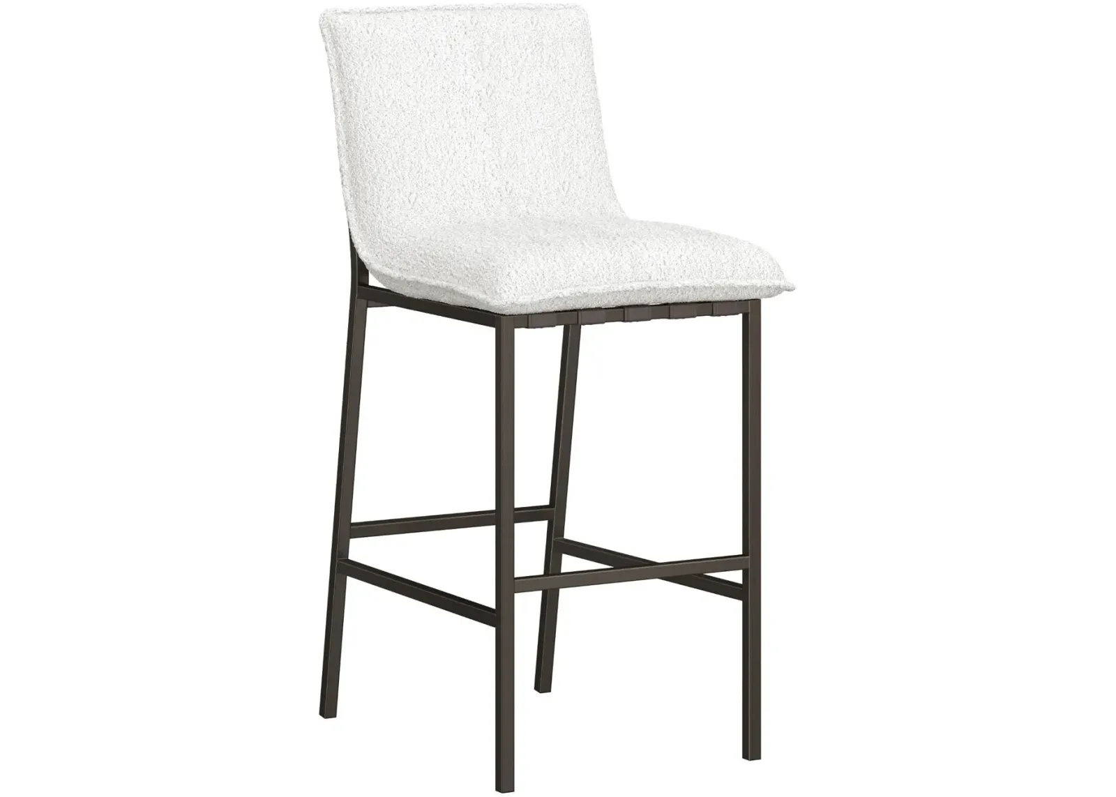 Reserve White and Metal Bar Stool