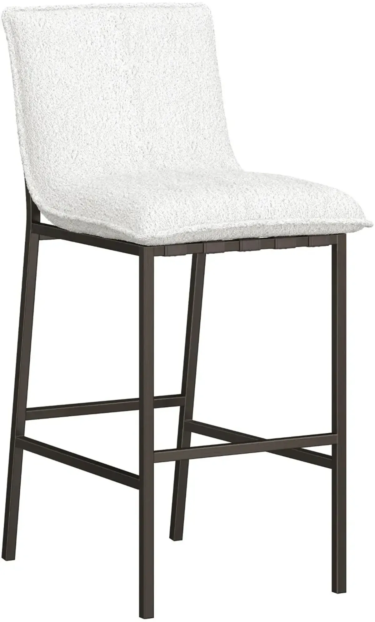 Reserve White and Metal Bar Stool