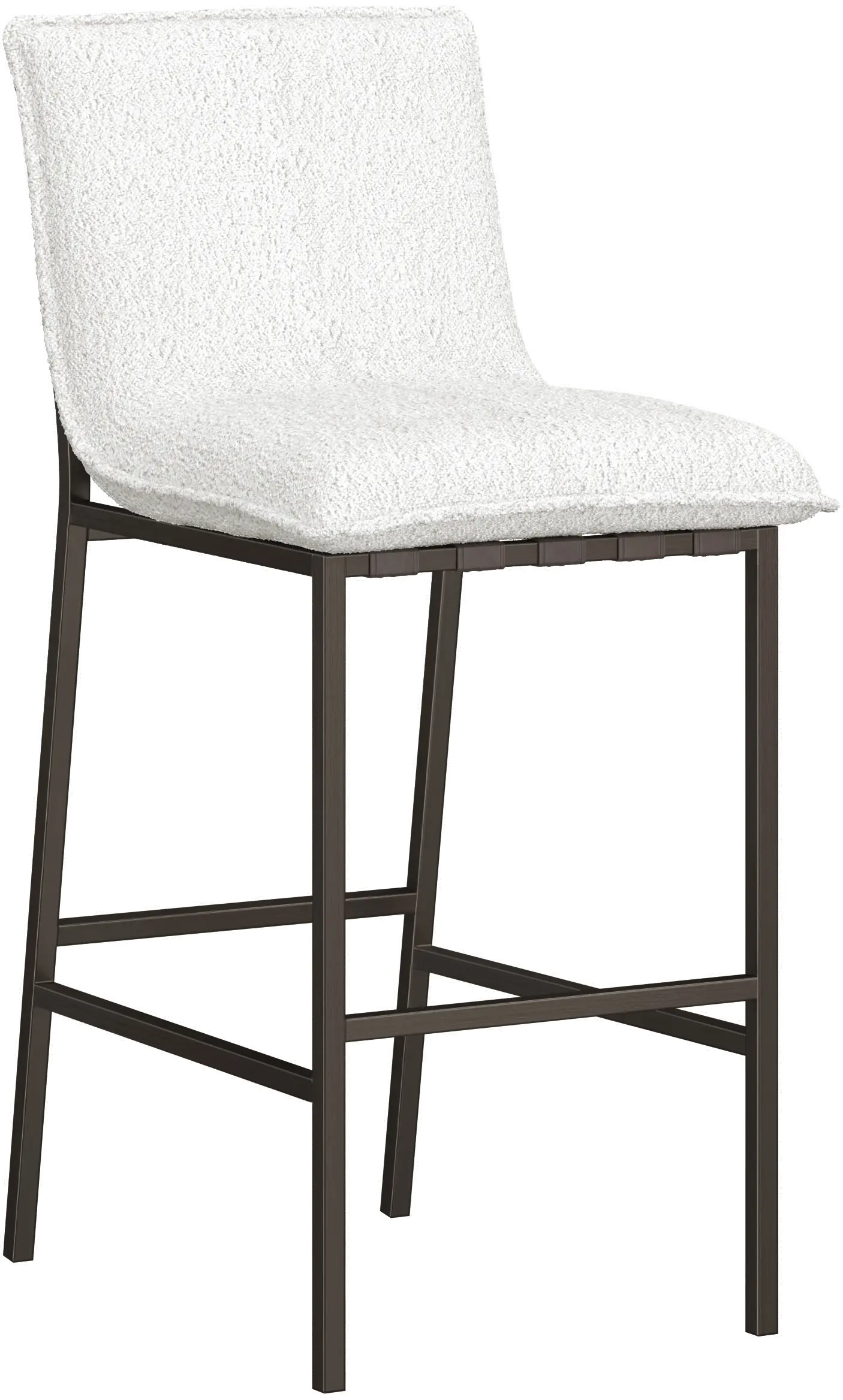 Reserve White and Metal Bar Stool