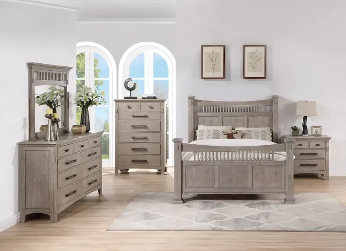 Oaken Taupe Queen Storage Bed