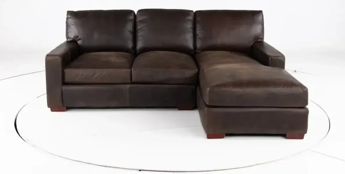 Mayfair Java Brown Leather 2 Piece Sectional