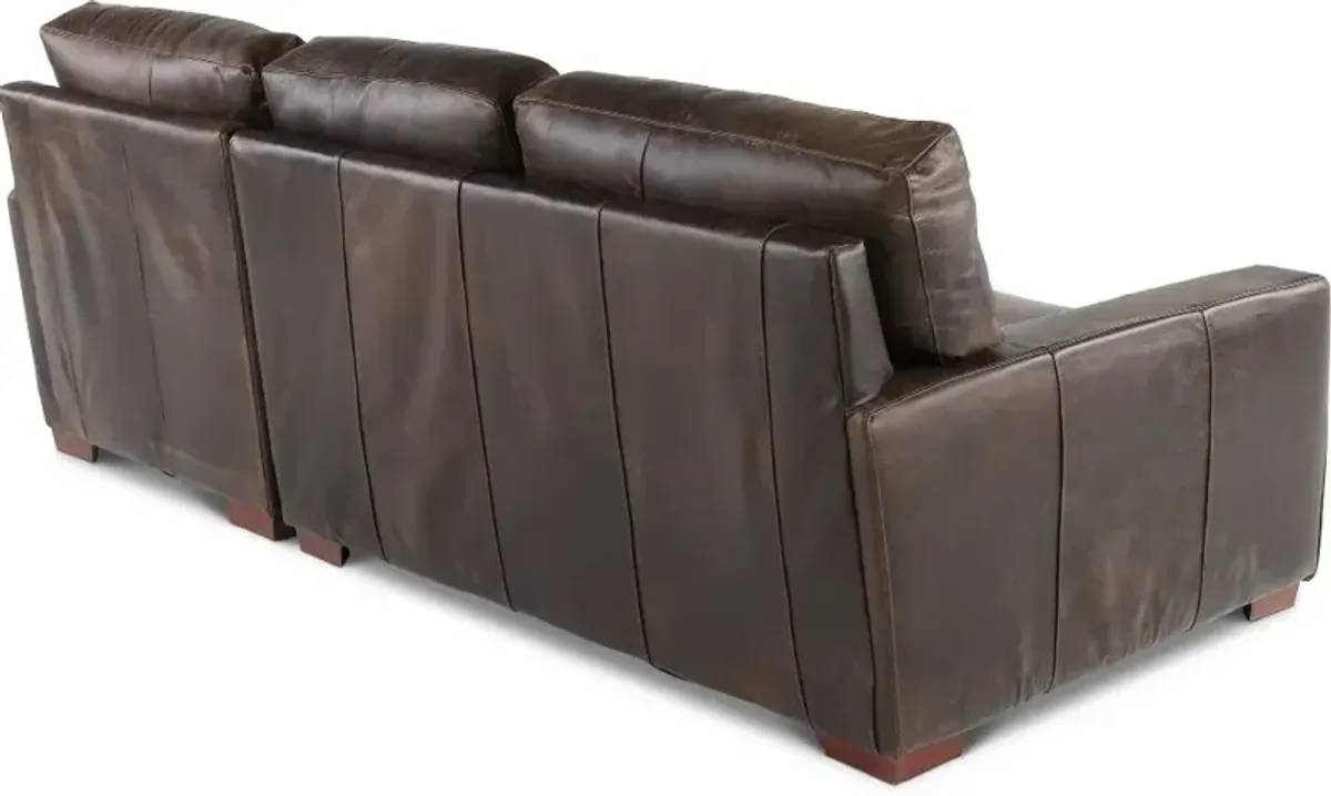 Mayfair Java Brown Leather 2 Piece Sectional