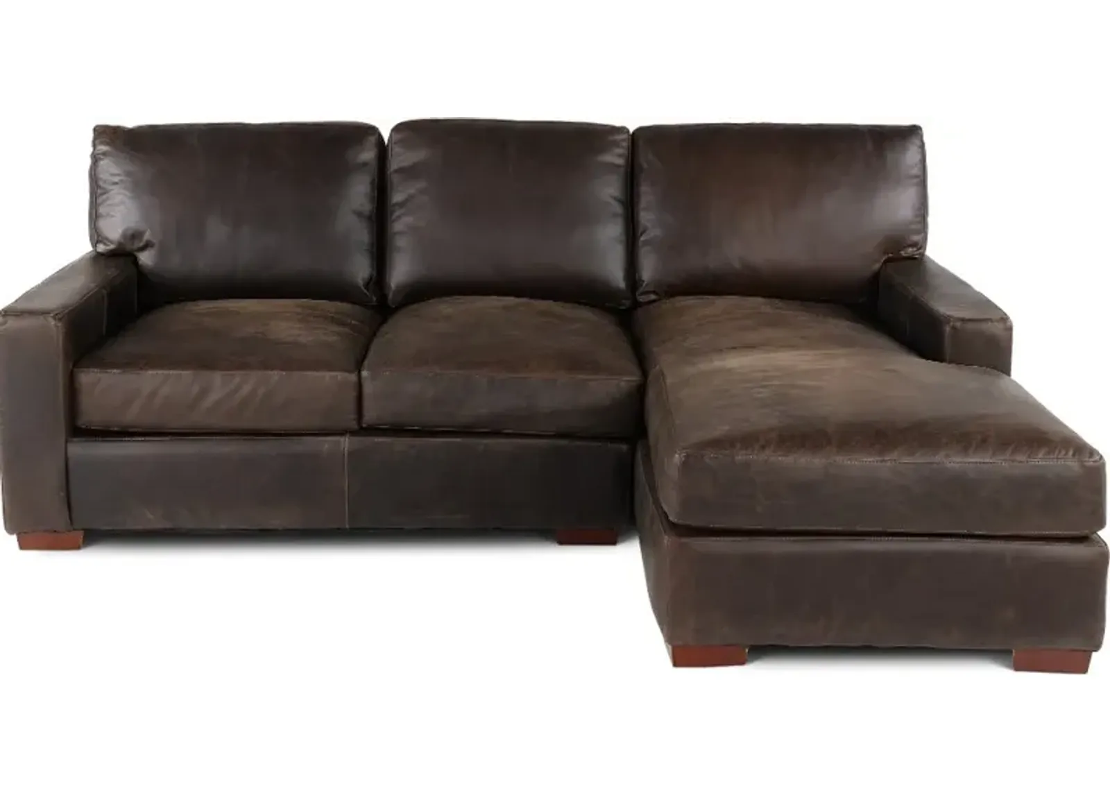 Mayfair Java Brown Leather 2 Piece Sectional