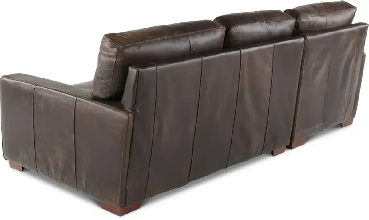 Mayfair Java Brown Leather 2 Piece Sectional