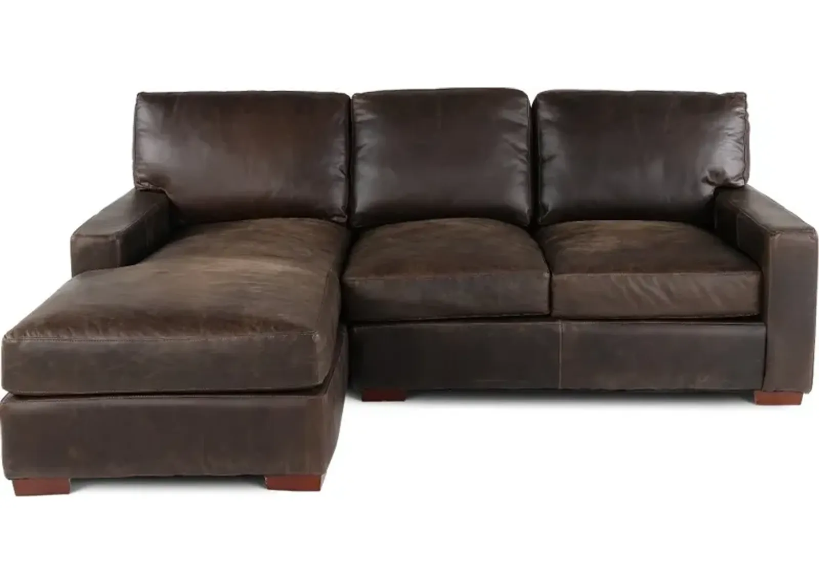 Mayfair Java Brown Leather 2 Piece Sectional