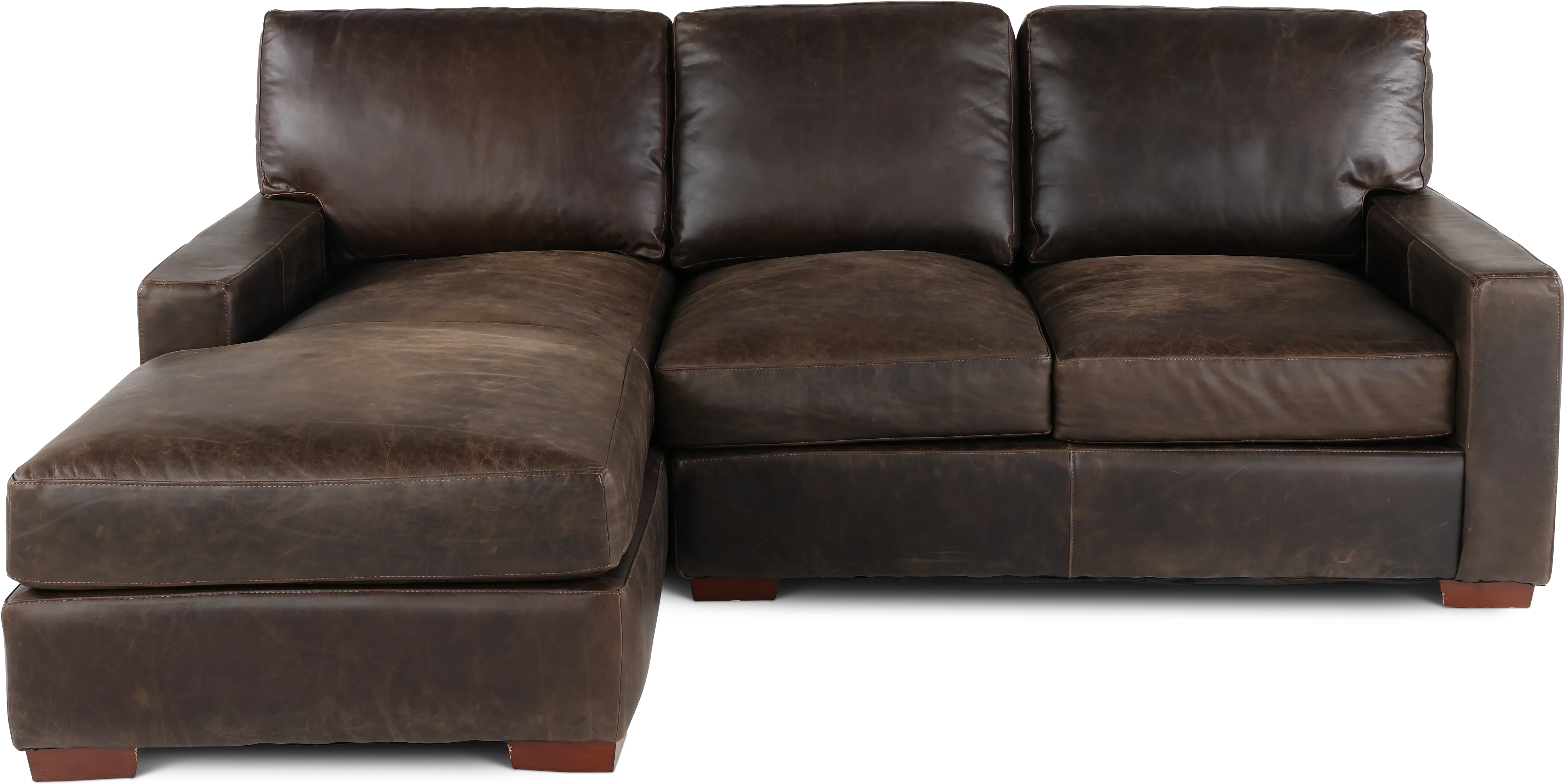 Mayfair Java Brown Leather 2 Piece Sectional