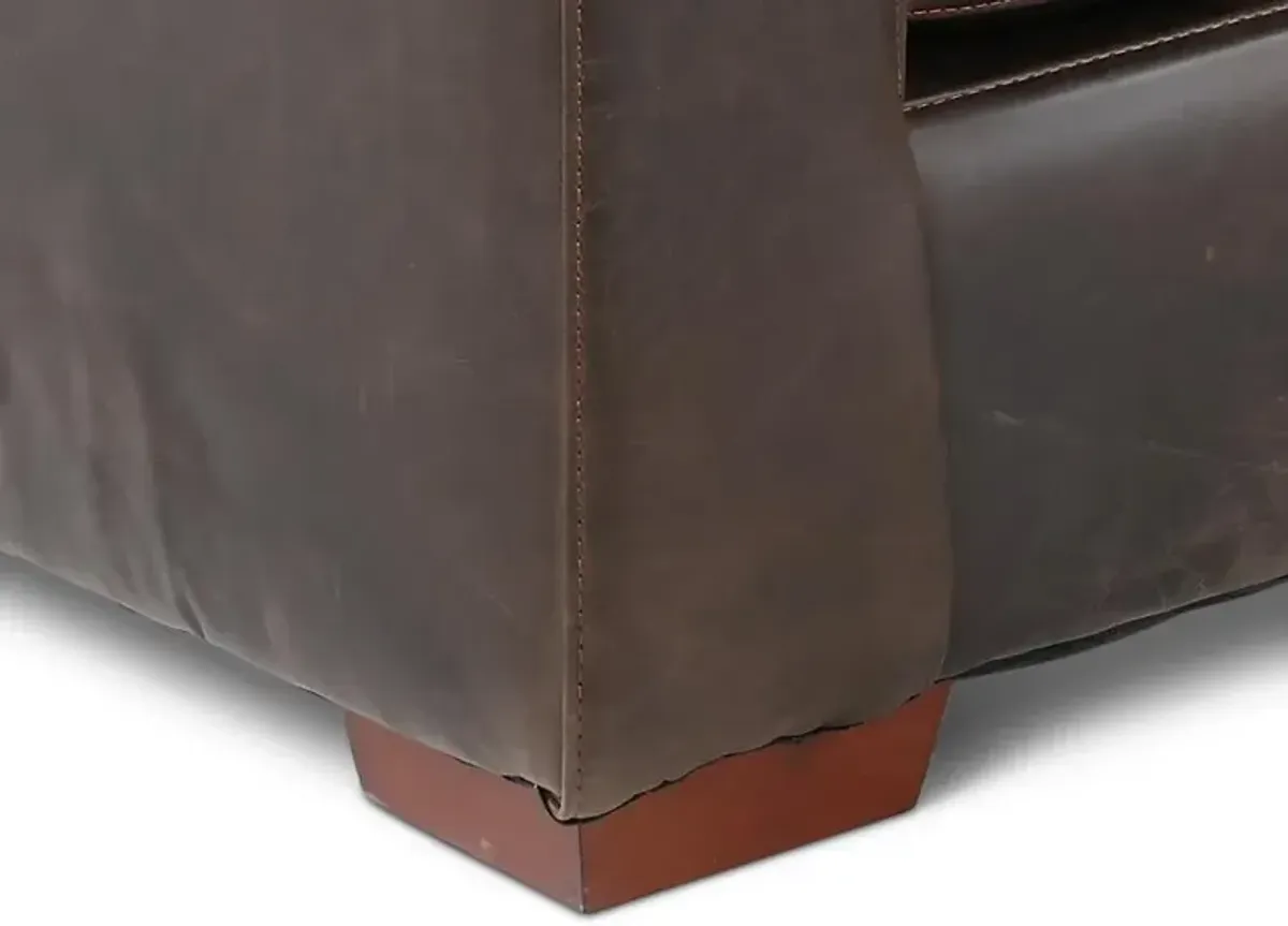 Mayfair Java Brown Leather 3 Piece Sectional