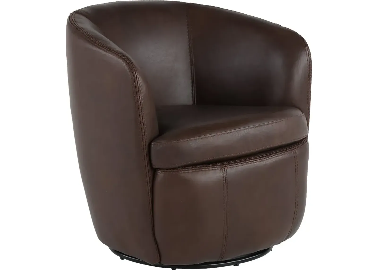 Barolo Vintage Brown Leather Swivel Club Chair