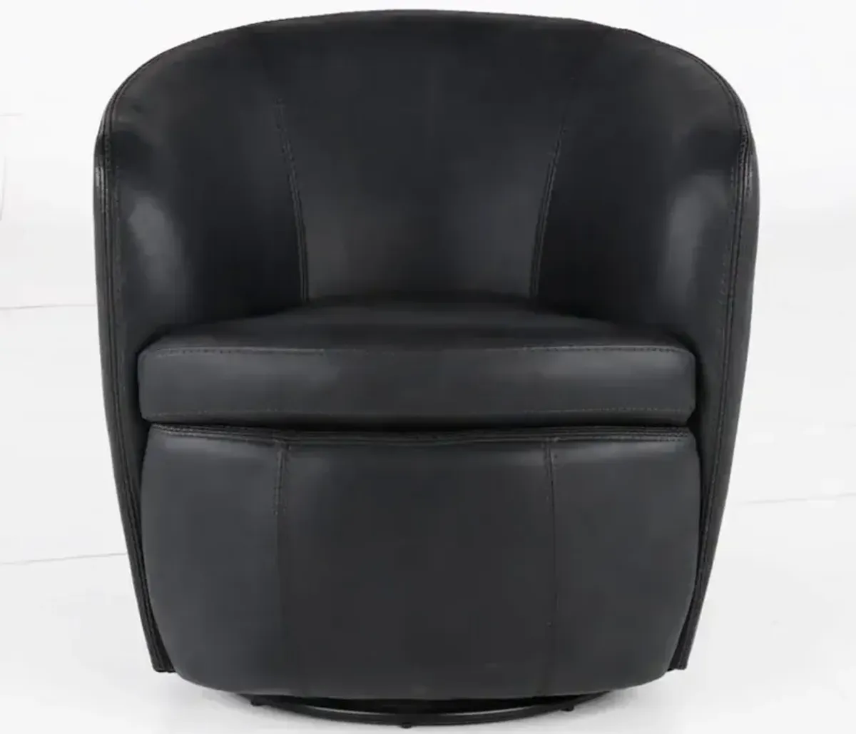 Barolo Vintage Slate Leather Swivel Club Chair