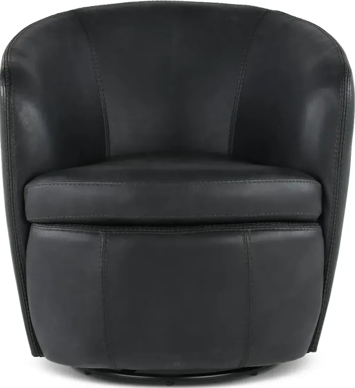 Barolo Vintage Slate Leather Swivel Club Chair