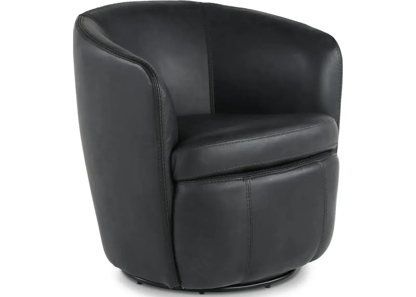 Barolo Vintage Slate Leather Swivel Club Chair