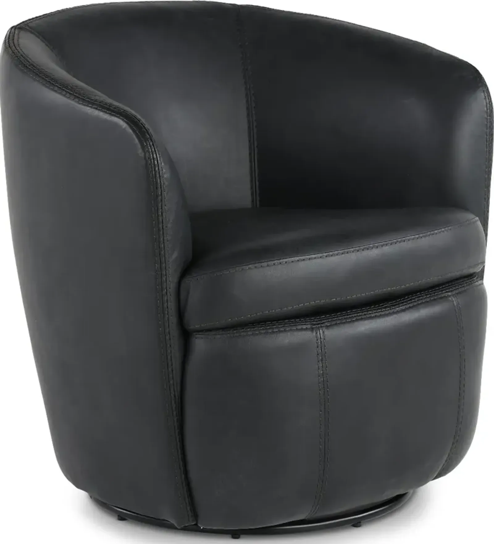 Barolo Vintage Slate Leather Swivel Club Chair