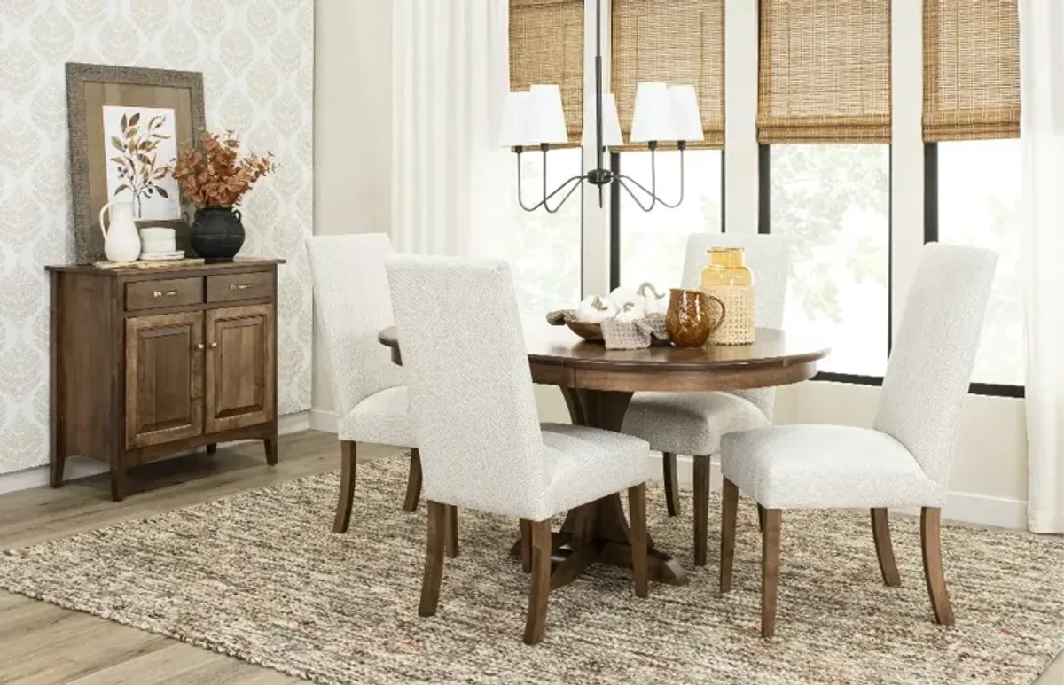 Mary Brown and Beige 5 Piece Dining Set