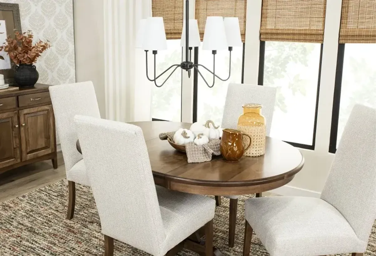 Mary Brown and Beige 5 Piece Dining Set