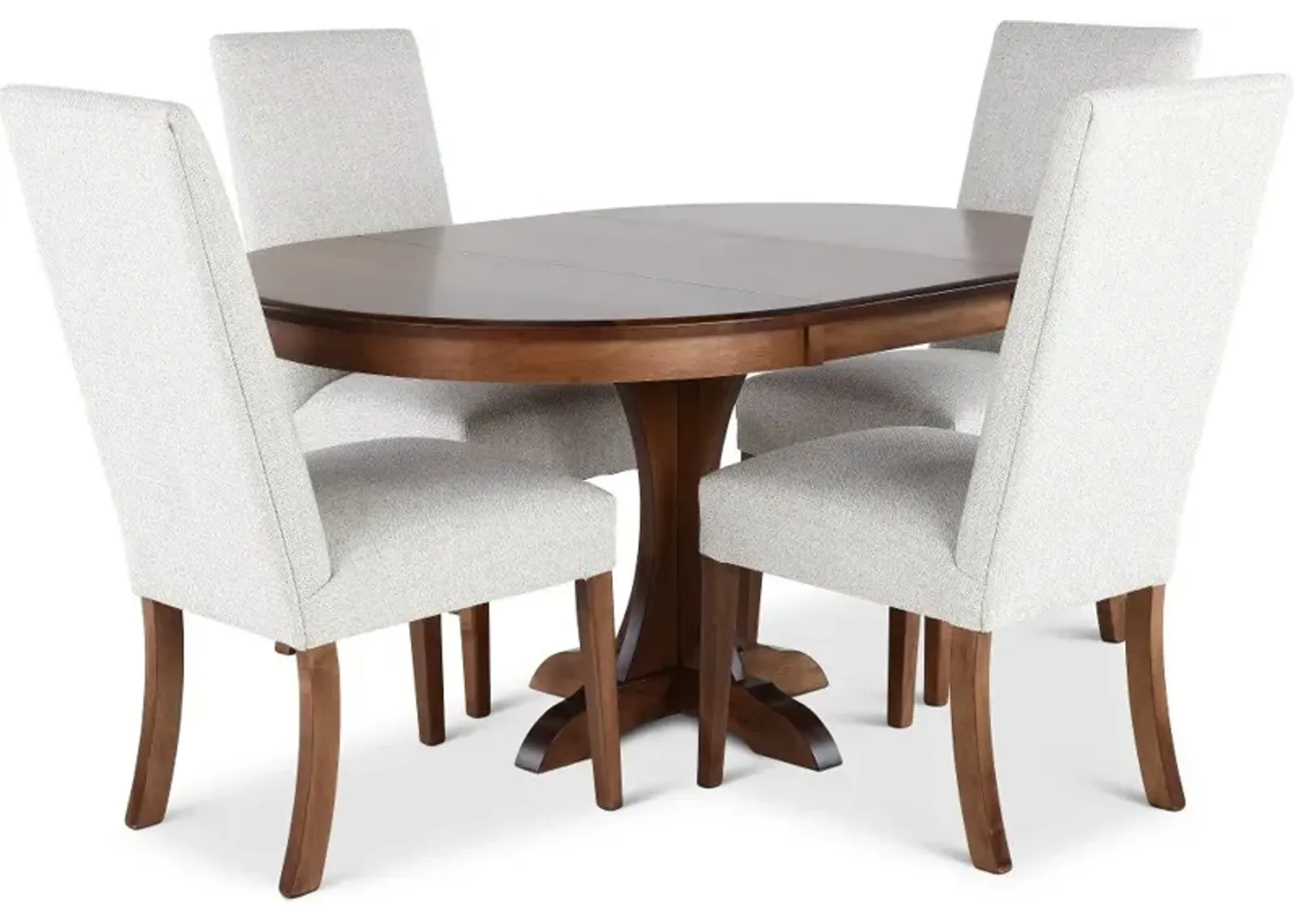 Mary Brown and Beige 5 Piece Dining Set