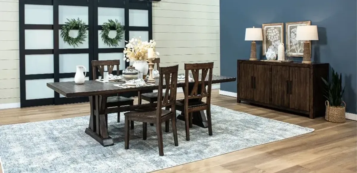 Villa Tobacco Brown 5 Piece Dining Set